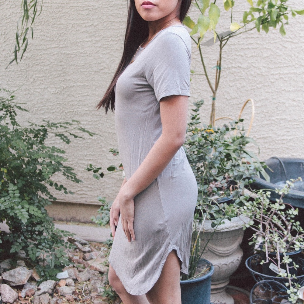 Rhapsodielle Olive Green Rounded Hem Dress